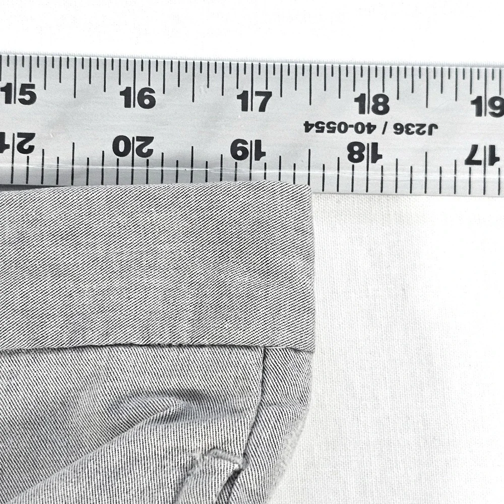 Banana Republic Stretch Chinos Mens 35/34 Grey Cotton Blend Flat Front Pants
